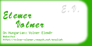 elemer volner business card