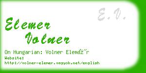 elemer volner business card